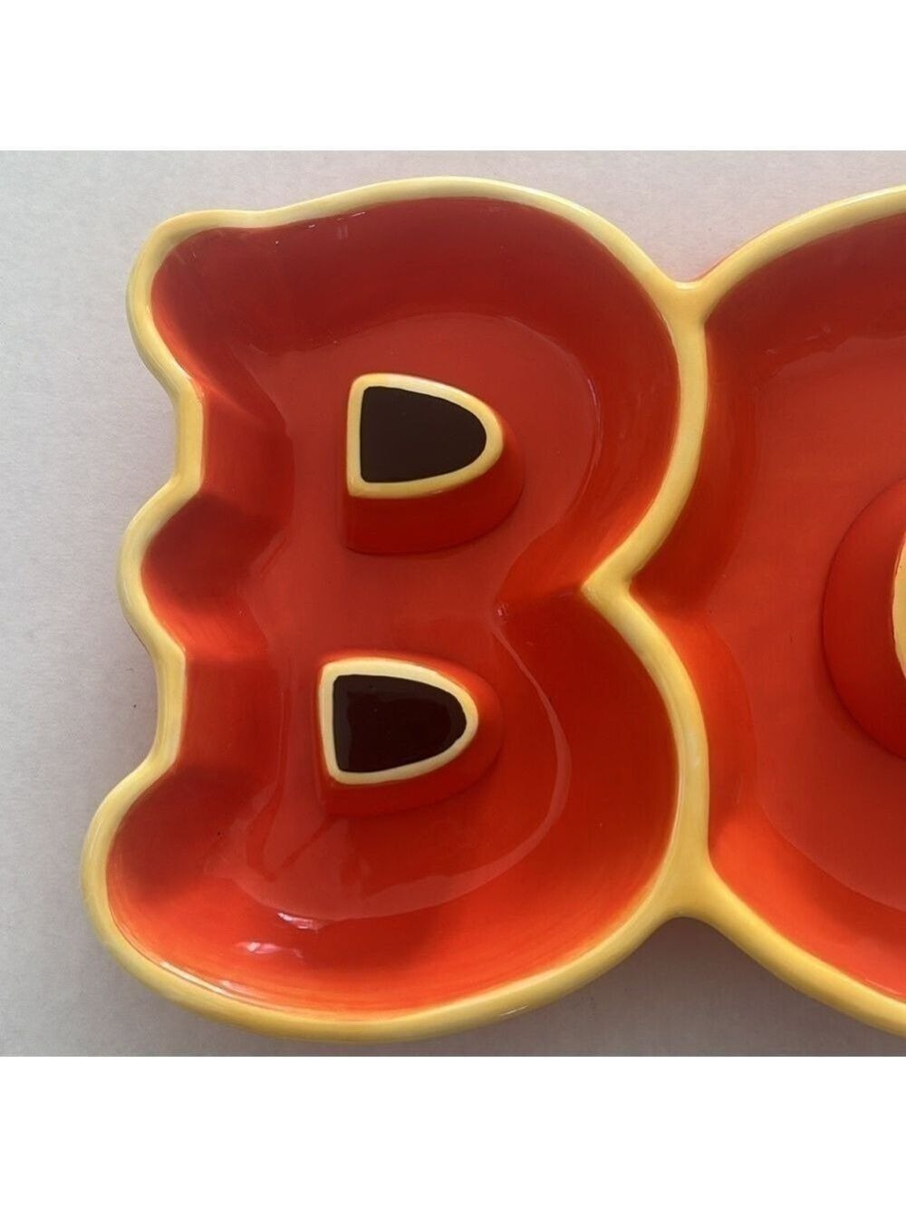 Hallmark BOO Halloween Ghost Trick-Or-Treat Candy Dish Tray Orange Porcelain - Picture 2 of 9